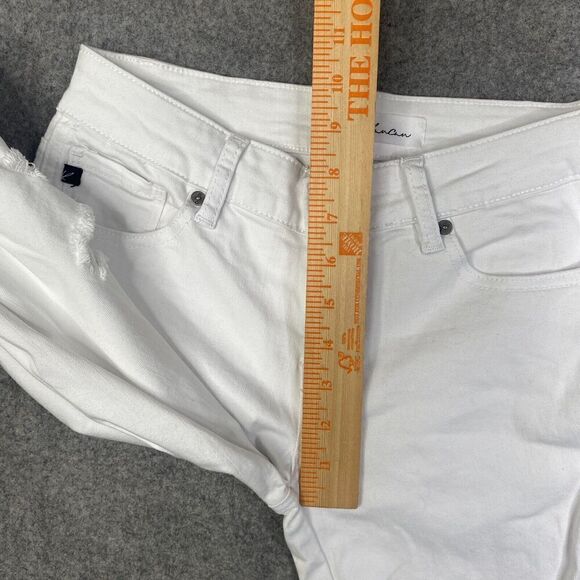 Kancan Womens 5/26 White Distressed Twisted Ankle Skinny Denim Jeans KC8086WT - Picture 7 of 10